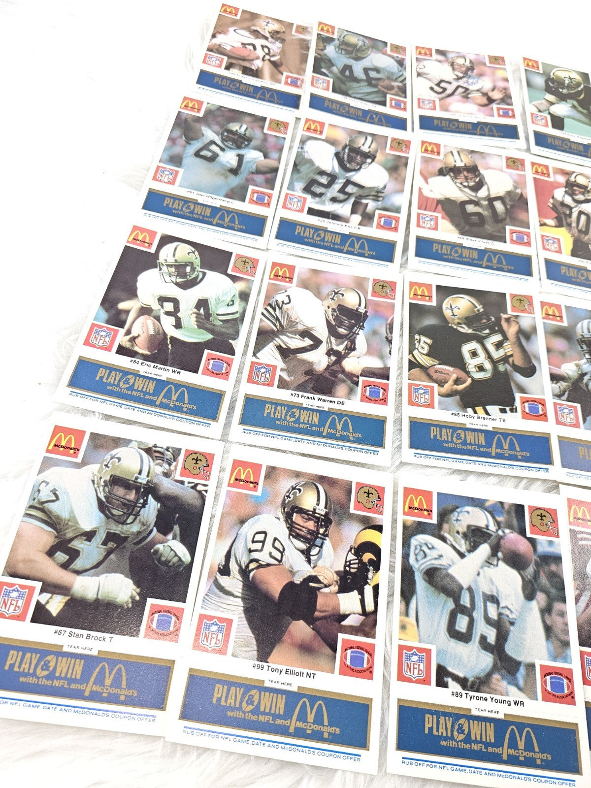 1986 - McDonald's Cards NFL New Orleans Saints (24) Blue Tab Unscratched MINT