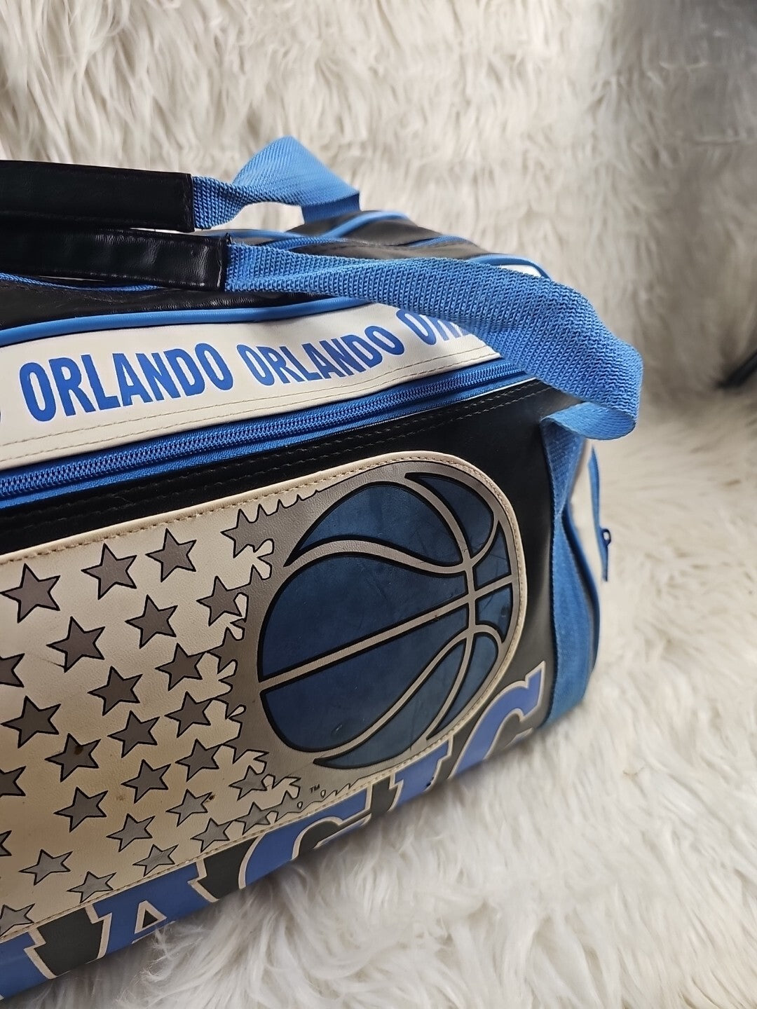 2000's - NBA Orlando Magic Leather Duffel Travel Bag Vintage Officially Licensed