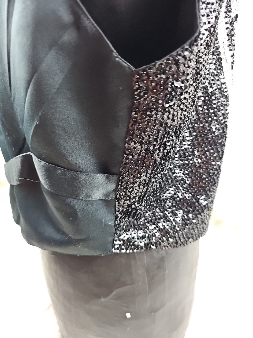 Vintage Match Ups by Natco Medium Sequin Black And White Vest - Psychedelic