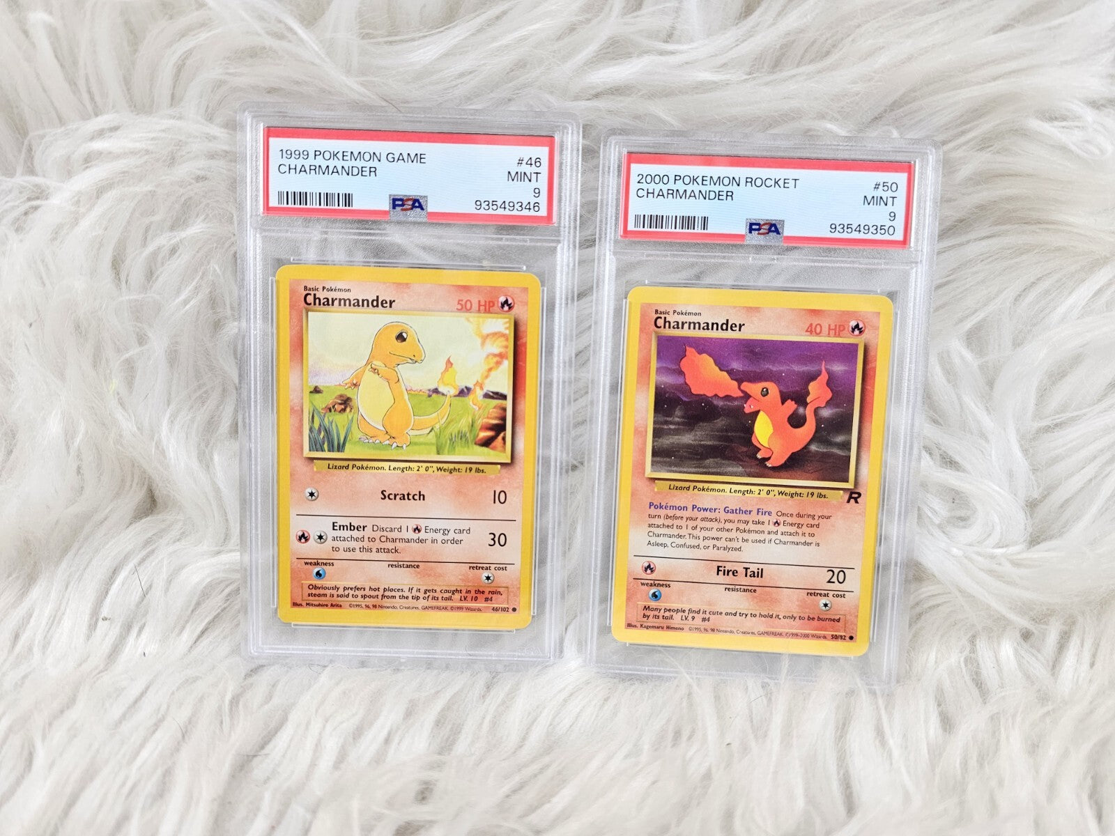 2 1999 And 2000 POKEMON GAME #46 #50 CHARMANDER PSA 9 Mint Unlimited Base Set