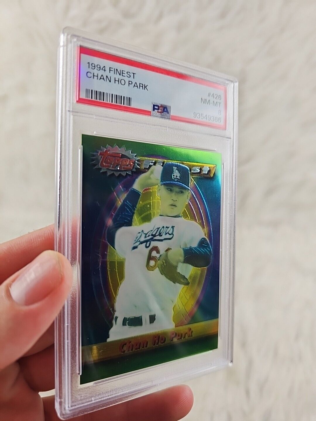 1994 Topps Finest Chan Ho Park Refractor PSA 8 Rookie Card RC Very Rare