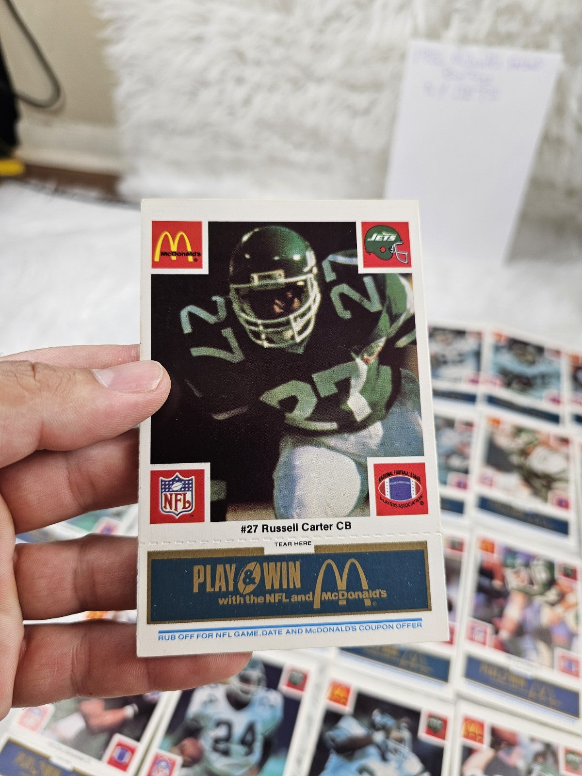 2000 - McDonald's CardsCards NFL New York Jets (24) Blue Tab Unscratched MINT