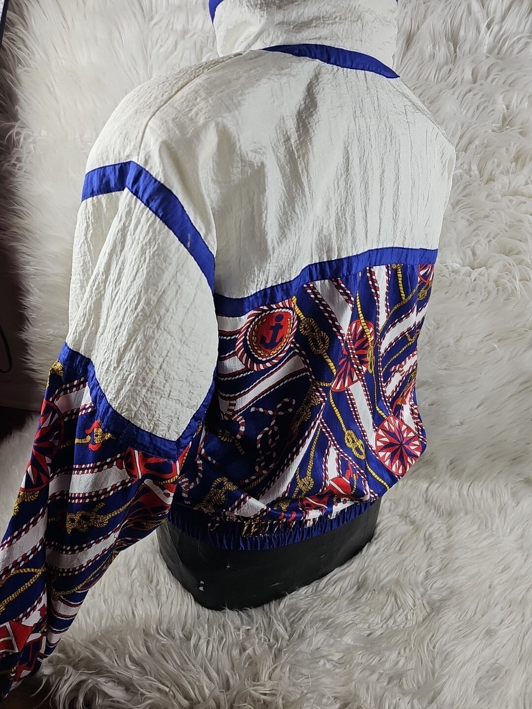 Vintage - Shiny Nautical Windbreaker Bomber Jacket