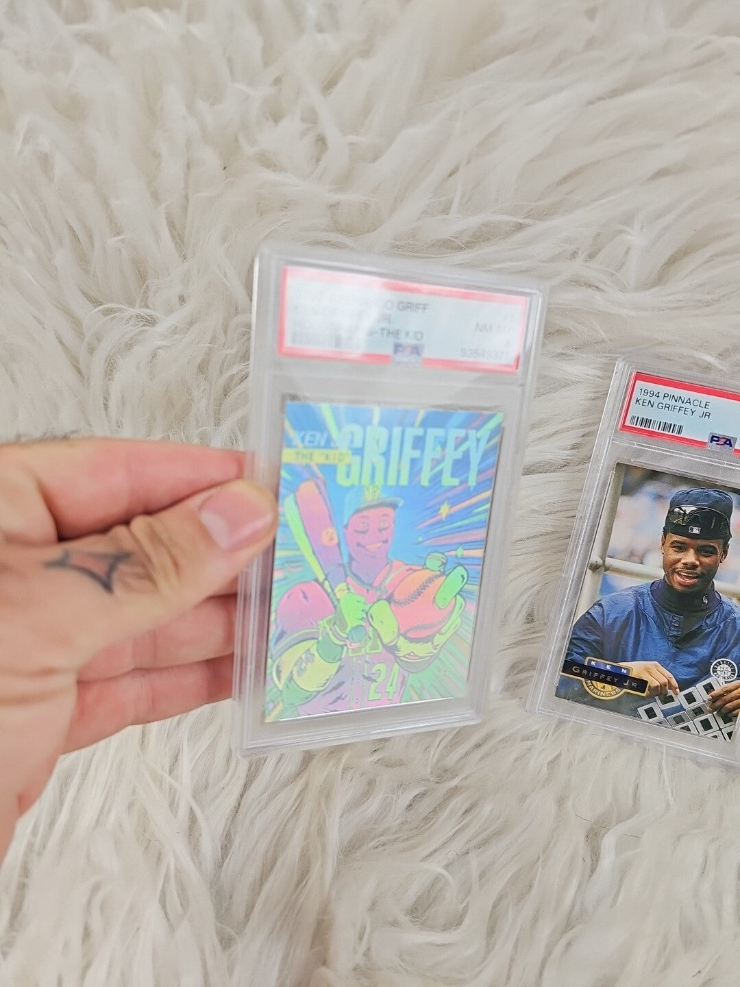 1992/94 - 2 Arena Kid Griff Ken Griffey Jr. Holograms The Kid #1 PSA 8 7.5