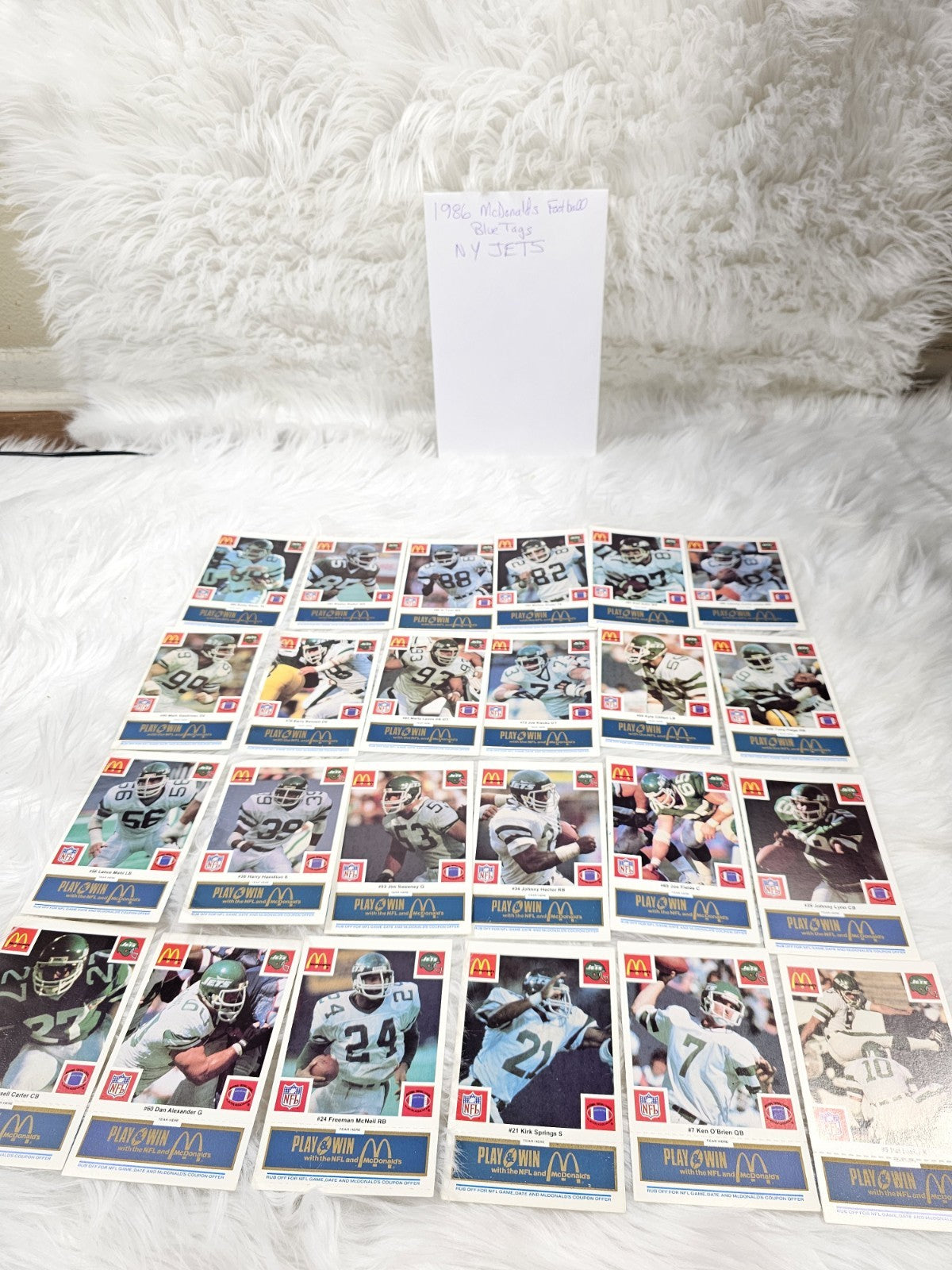 2000 - McDonald's CardsCards NFL New York Jets (24) Blue Tab Unscratched MINT