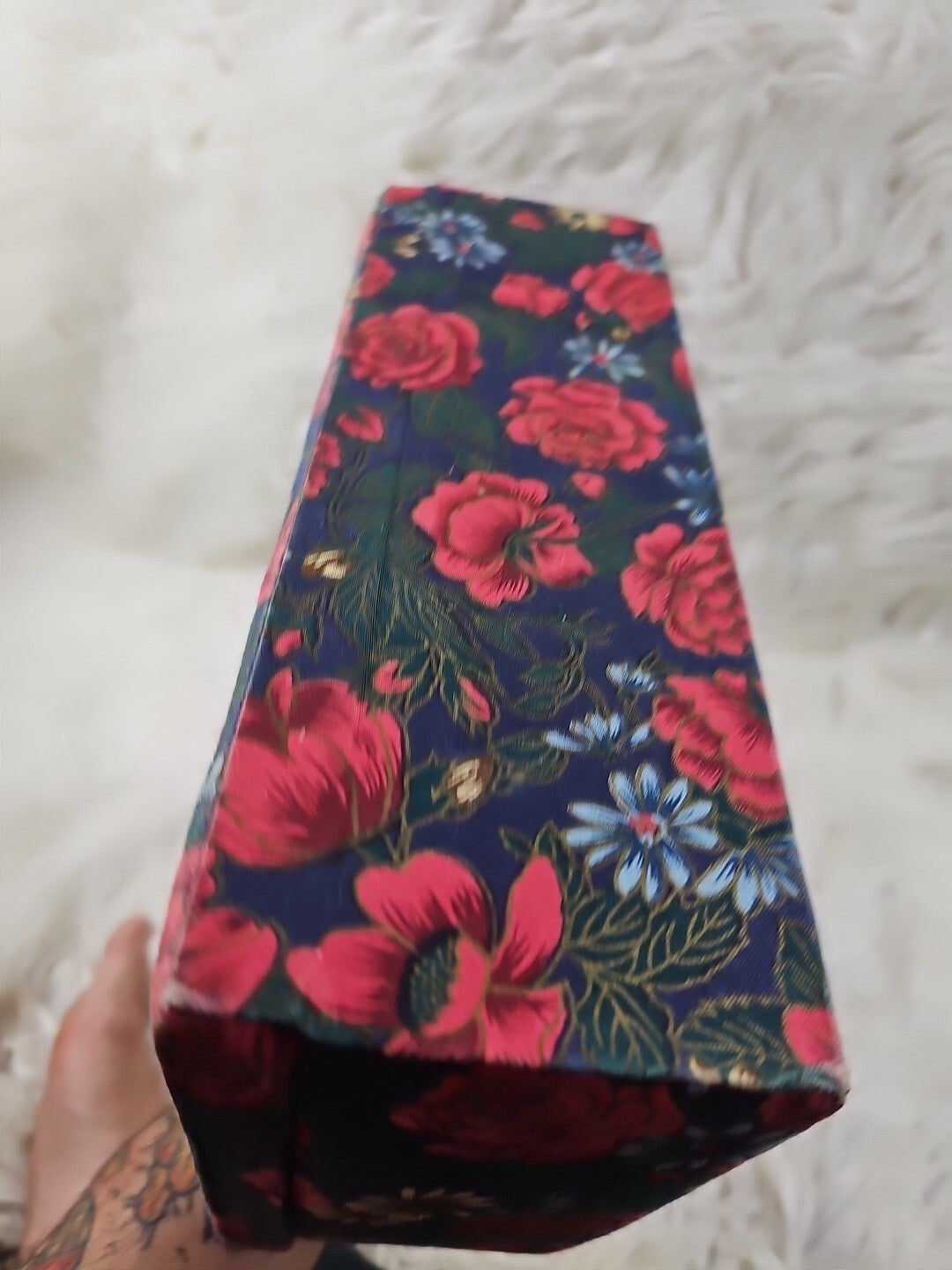 Vintage Unbranded Jewelry Trinket Box Floral Cotton Fabric