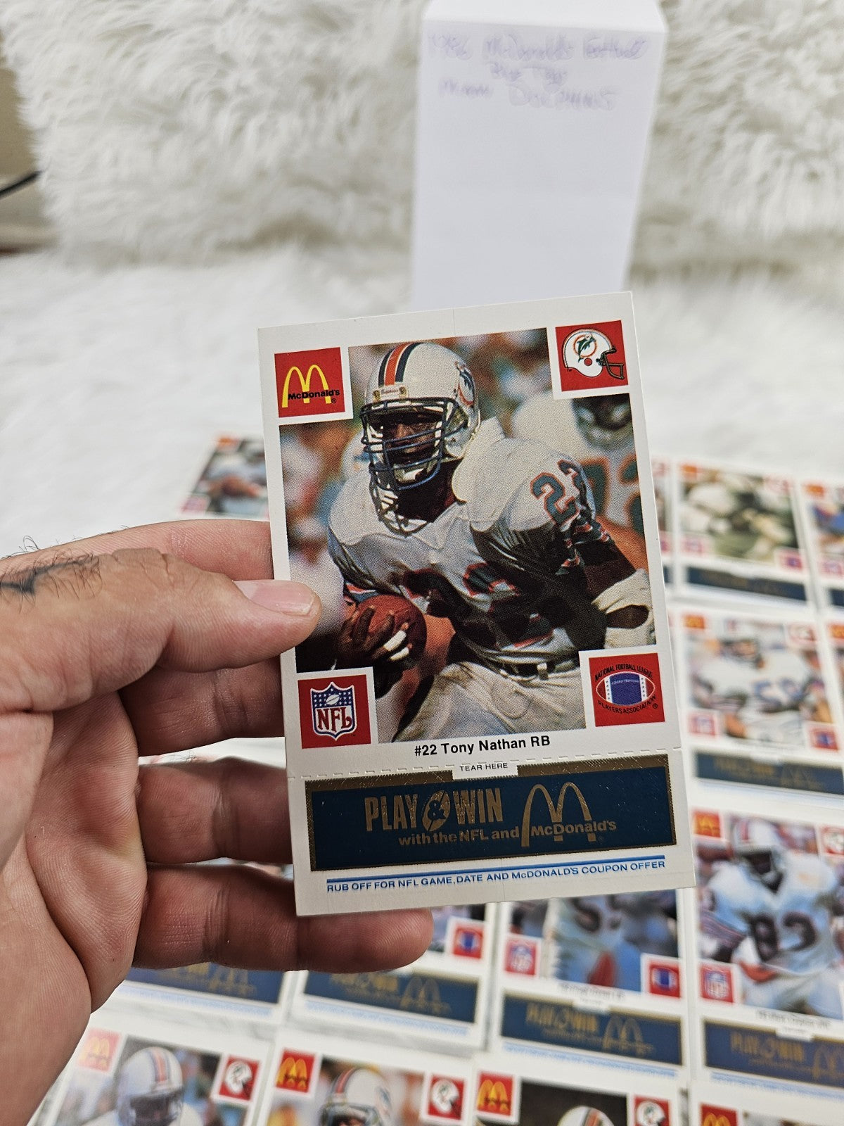 1986 - McDonald's Cards NFL Miami Dolphins (24) Blue Tab Unscratched MINT