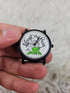 1991 - Lorus Kermit The Frog  Black Round Case Black Faux Leather Band Watch