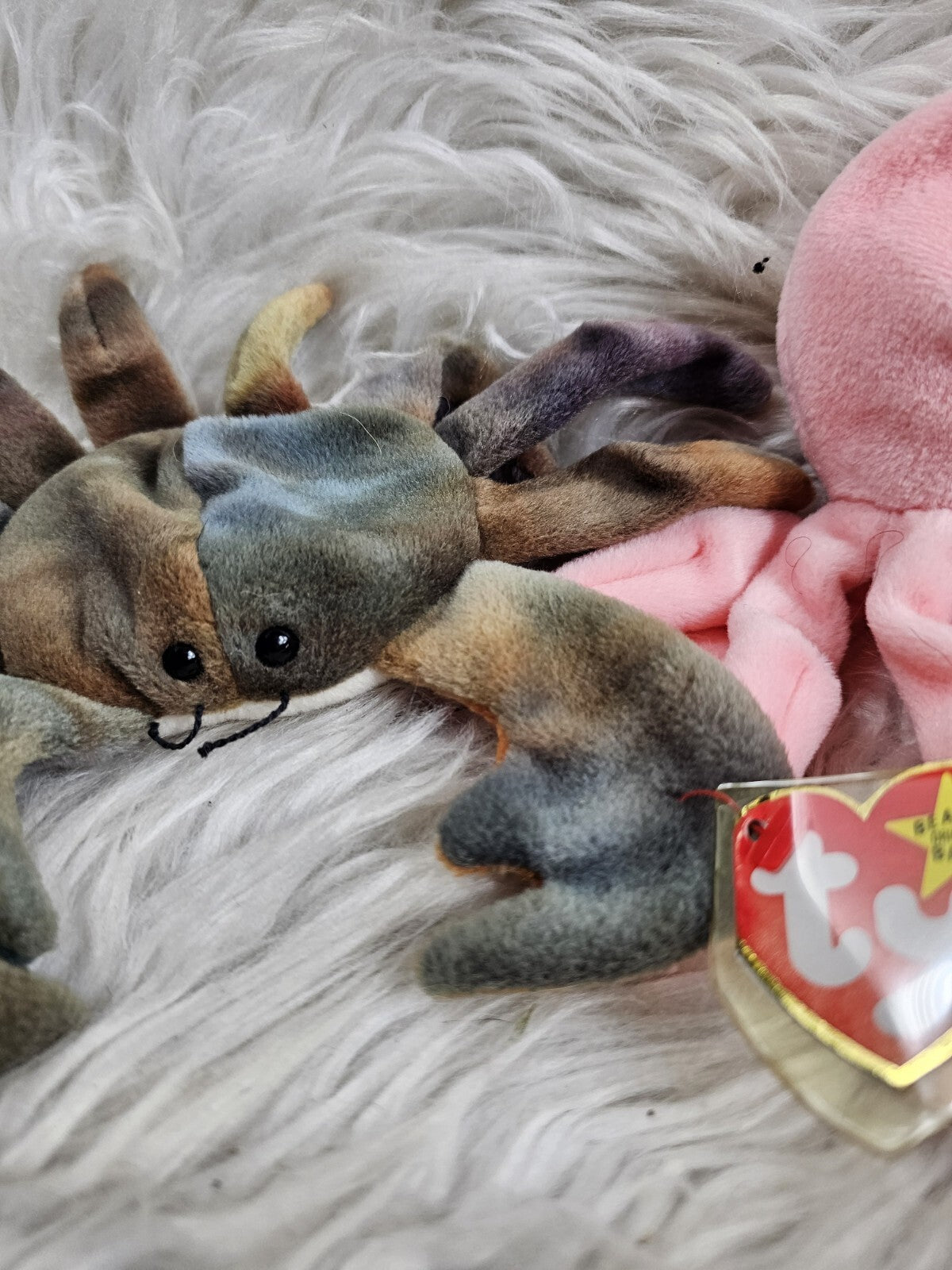 Vintage - Beanie Babies Collection: Inky The Octopus, Jolly The Walres And Claude The Crab w/Errors