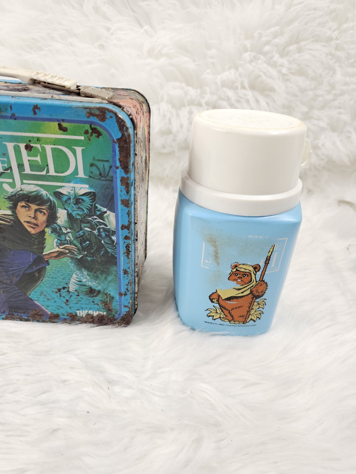 1983 - Star Wars Return of the Jedi Metal Lunchbox With Blue Thermos
