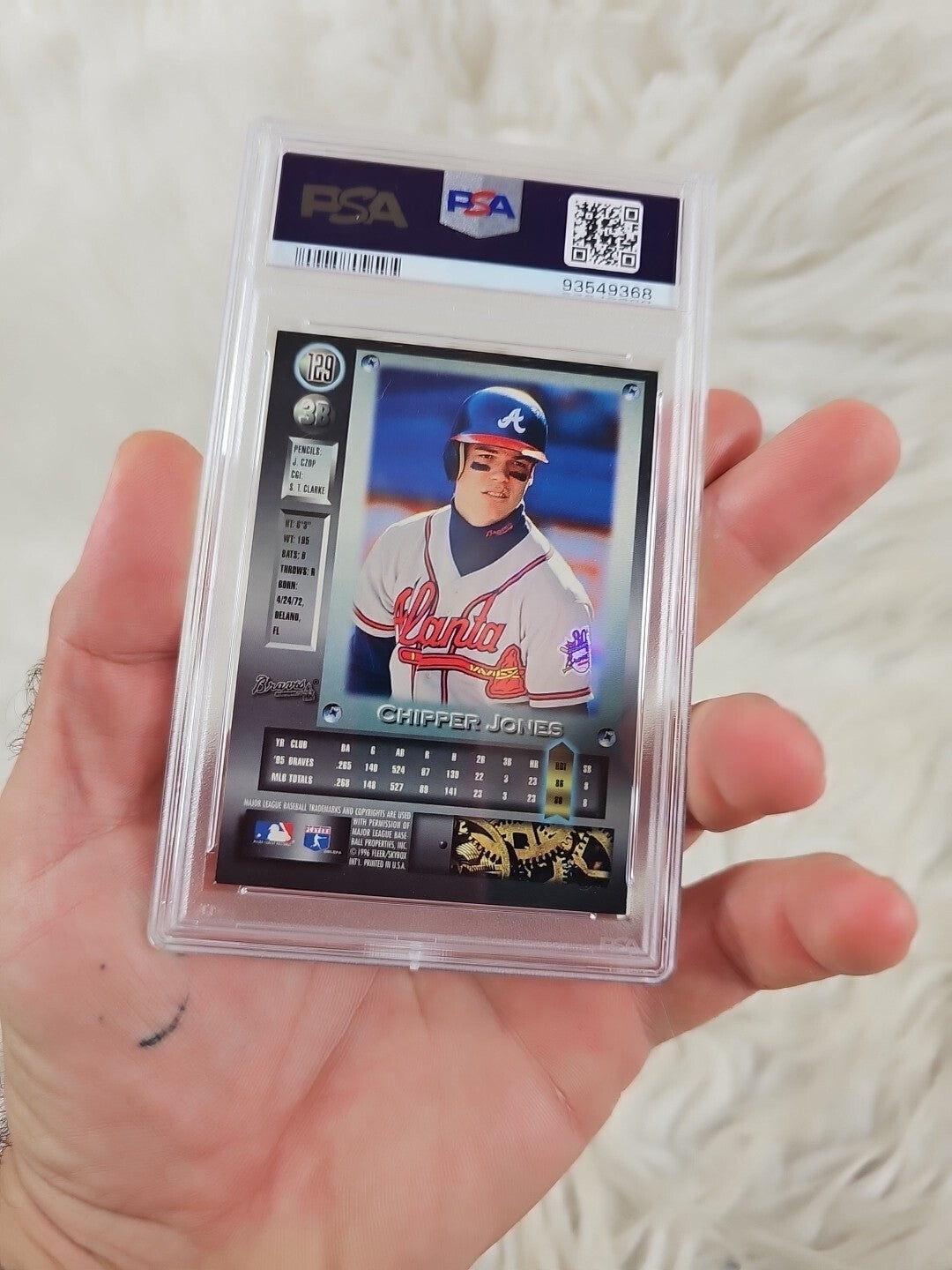1996 - Metal Universe Platinum Edition Chipper Jones PSA Mint 9 Card