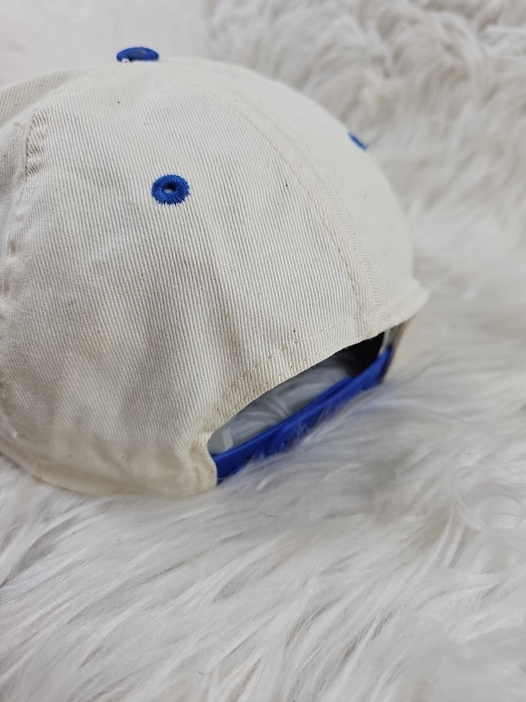1990s - Pickles Steakhouse Blue Rim Beige Top Snapback Trucker Hat Cap Food