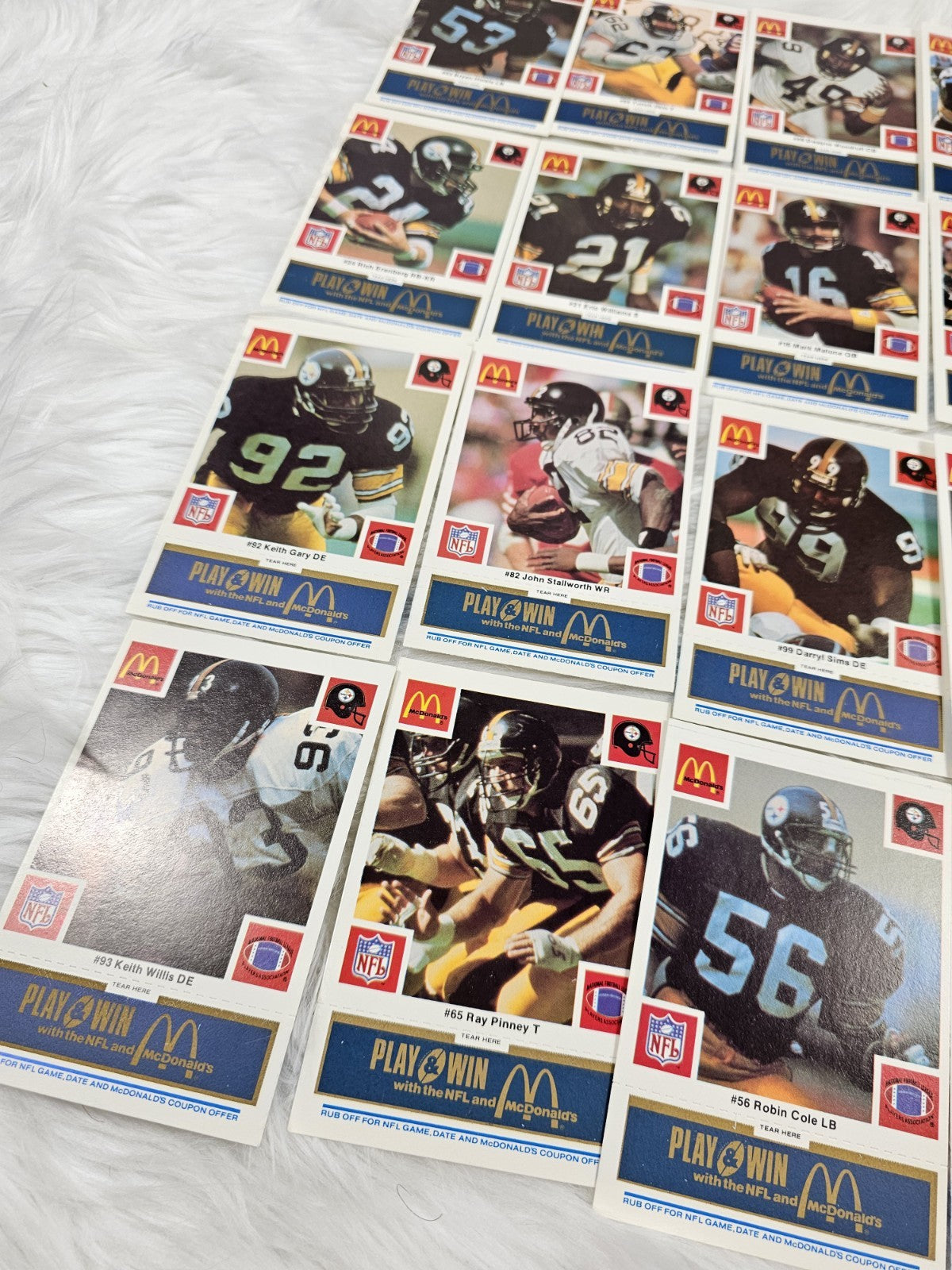 1986 - McDonald'sCards NFL Pittsburgh Steelers (24) Blue Tab Unscratched MINT
