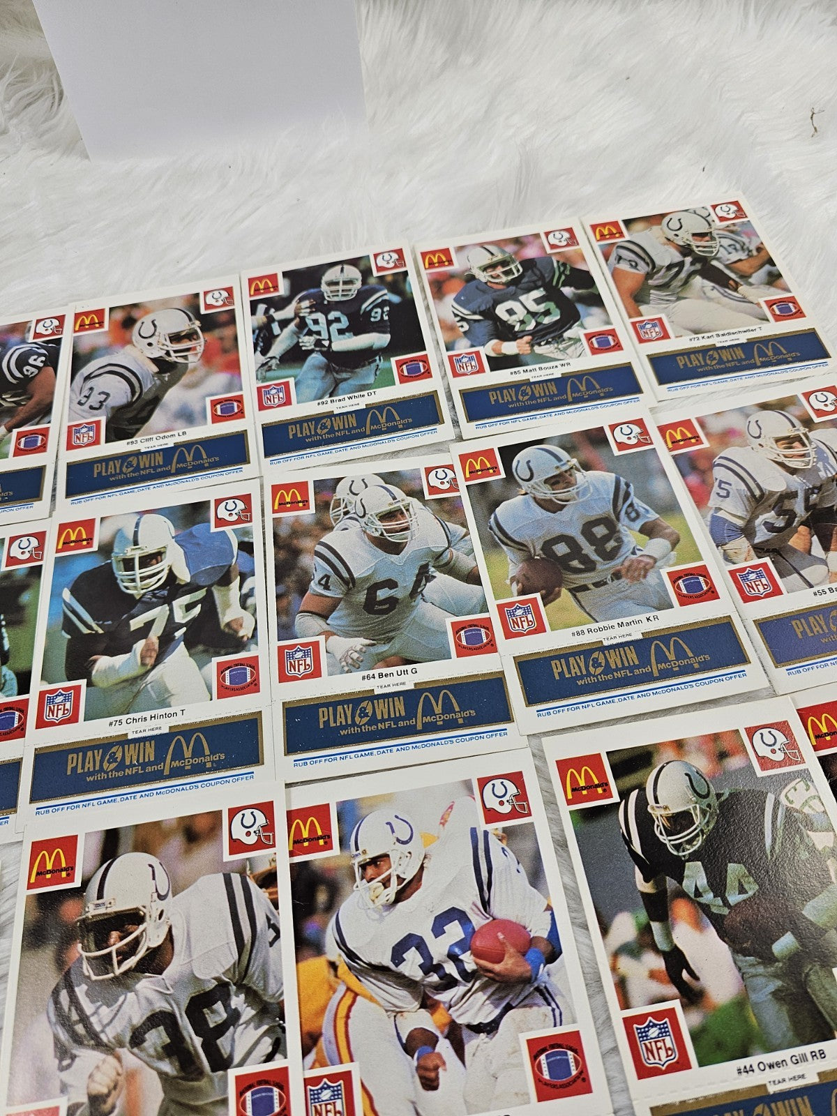 1986 - McDonald's Cards NFL Football Colts (24) Blue Tab Unscratched MINT