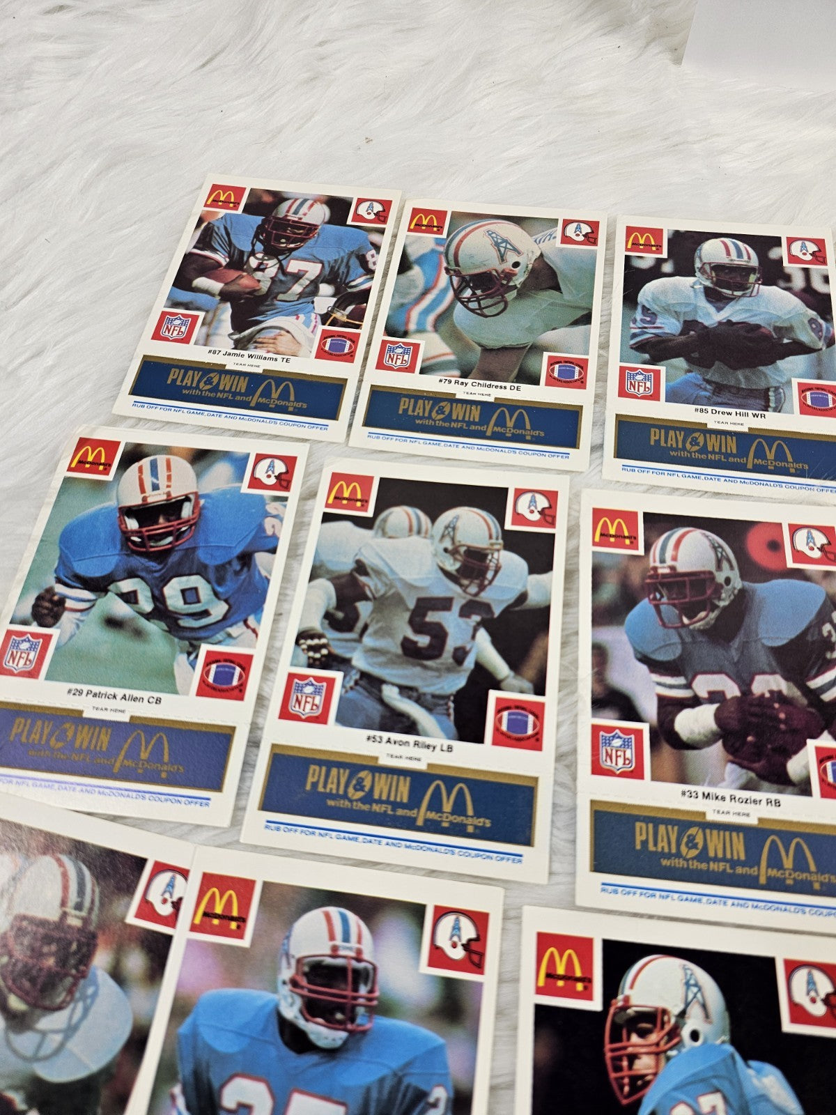 1986 - McDonald's Cards NFL Houstan Oilers (24) Blue Tab Unscratched MINT