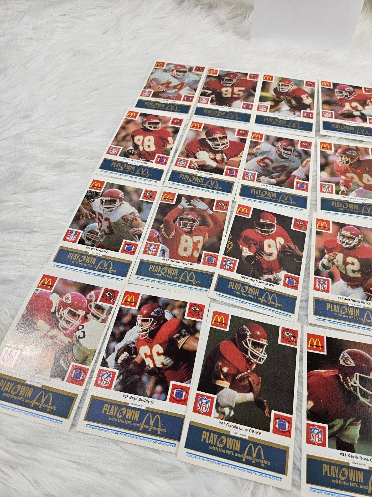 1986 - McDonald's Cards NFL Kansas City Chiefs (24) Blue Tab Unscratched MINT