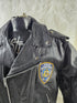 Rare Vintage Gadabout Men's Black Leather Motorcycle/Biker Jacket Size 52 NYPD