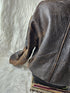1990s - ONTIME Leather Jacket Mid-length American Casual Distress Brown MED