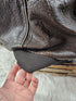 1990s - ONTIME Leather Jacket Mid-length American Casual Distress Brown MED