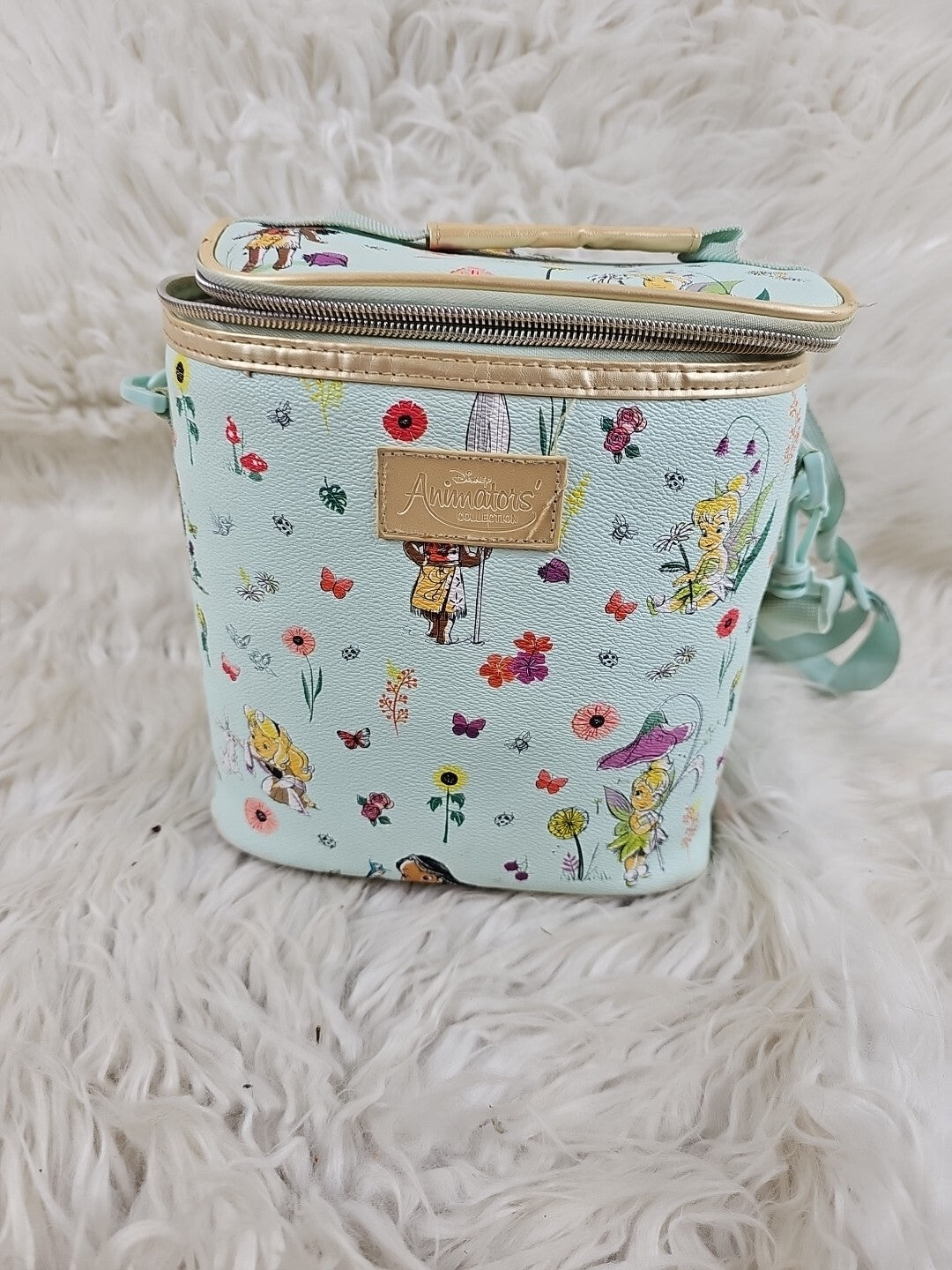 Disney Animator's Collection Princess Lunch Bag Zip Top Crossbody Cooler Blue