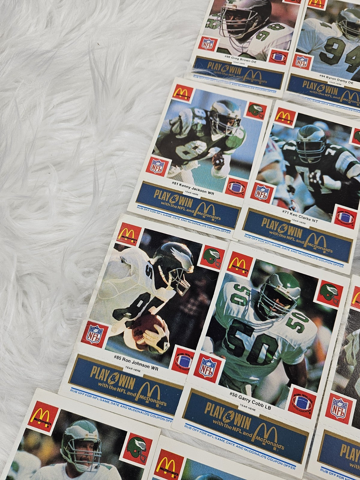 1986 - McDonald's Cards NFL Philadelphia Eagles (24) Blue Tab Unscratched MINT