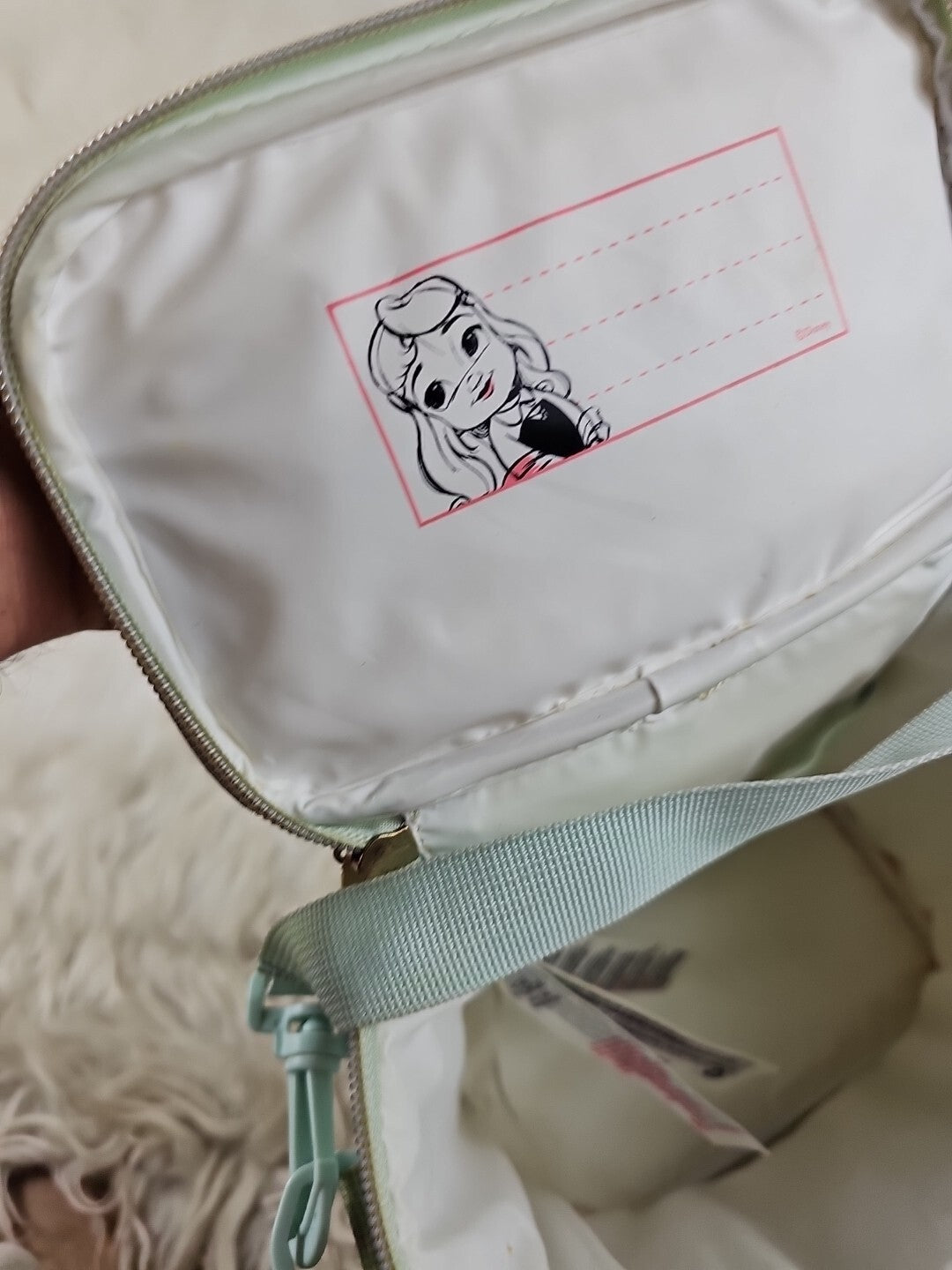 Disney Animator's Collection Princess Lunch Bag Zip Top Crossbody Cooler Blue