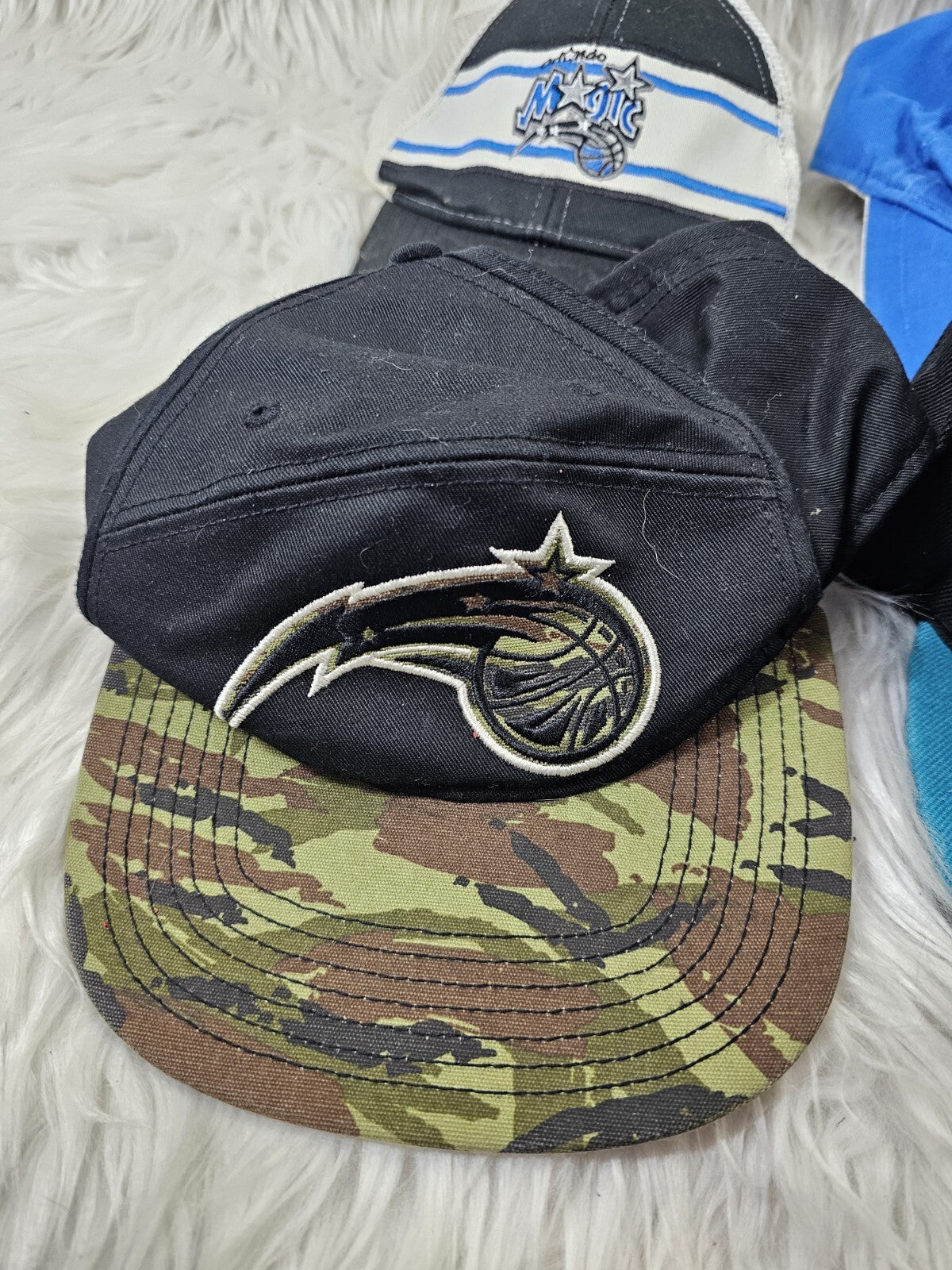 4 90s -2000s Orlando Magic Classic 2-Tone Black/Blue Snapback Hat NBA Basketball