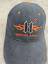 Vintage Rare Y2K Guatemala Hooters Harley H2  Baseball Cap Hat - Black Orange