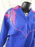 Vintage Super Lite Blue/Pink Windbreaker like jacket - Embroidery and Beaded