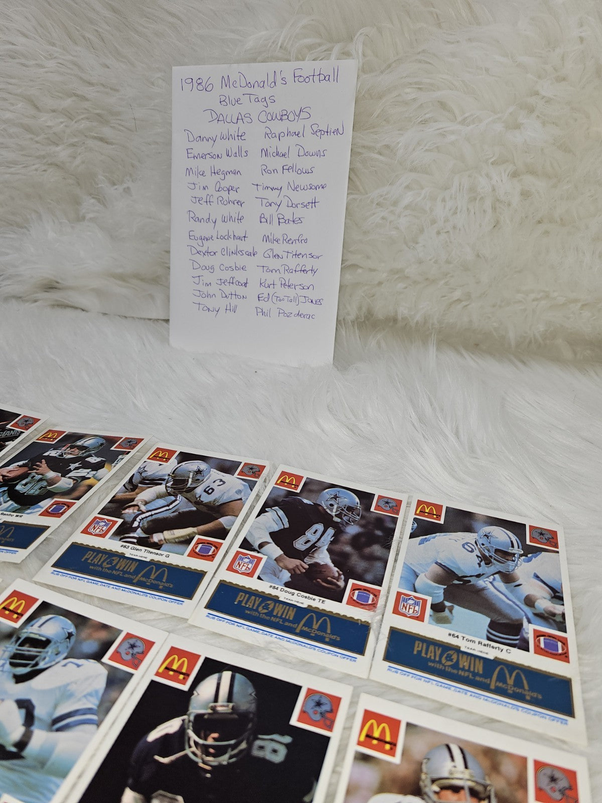 1986 - McDonald's Cards NFL Dallas Cowboys (24) Blue Tab Unscratched MINT