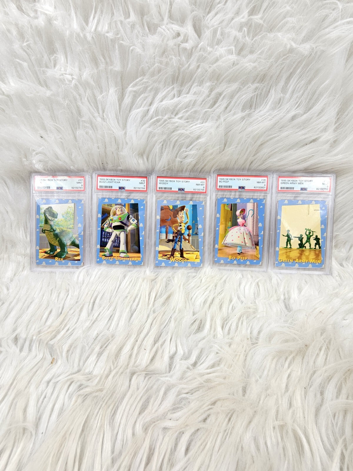 1995 - 6 Skybox Toy Story Trading Cards PSA - Mint 8-9 Buzz Lightyear- Woo