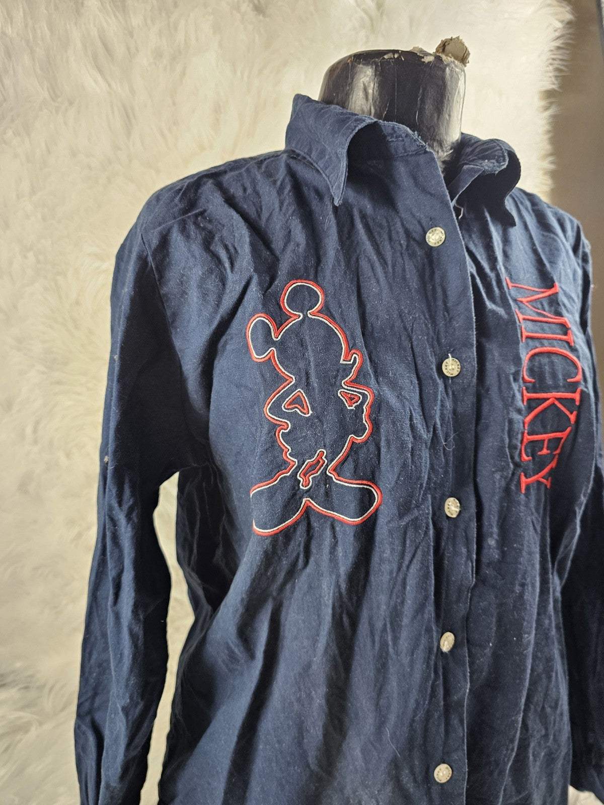 Vintage - Disney Mickey Unlimited by Jerry Leigh Appliqué Varsity Button Up