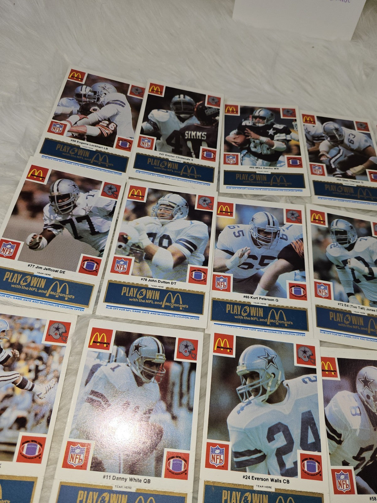 1986 - McDonald's Cards NFL Dallas Cowboys (24) Blue Tab Unscratched MINT