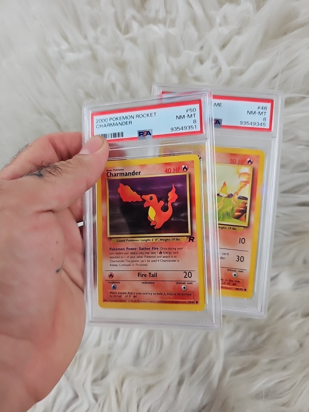 1999/2000 - 2 PSA 8 MINT Pokemon Game Unlimited Base Set Charmander #46 #50 Rocket