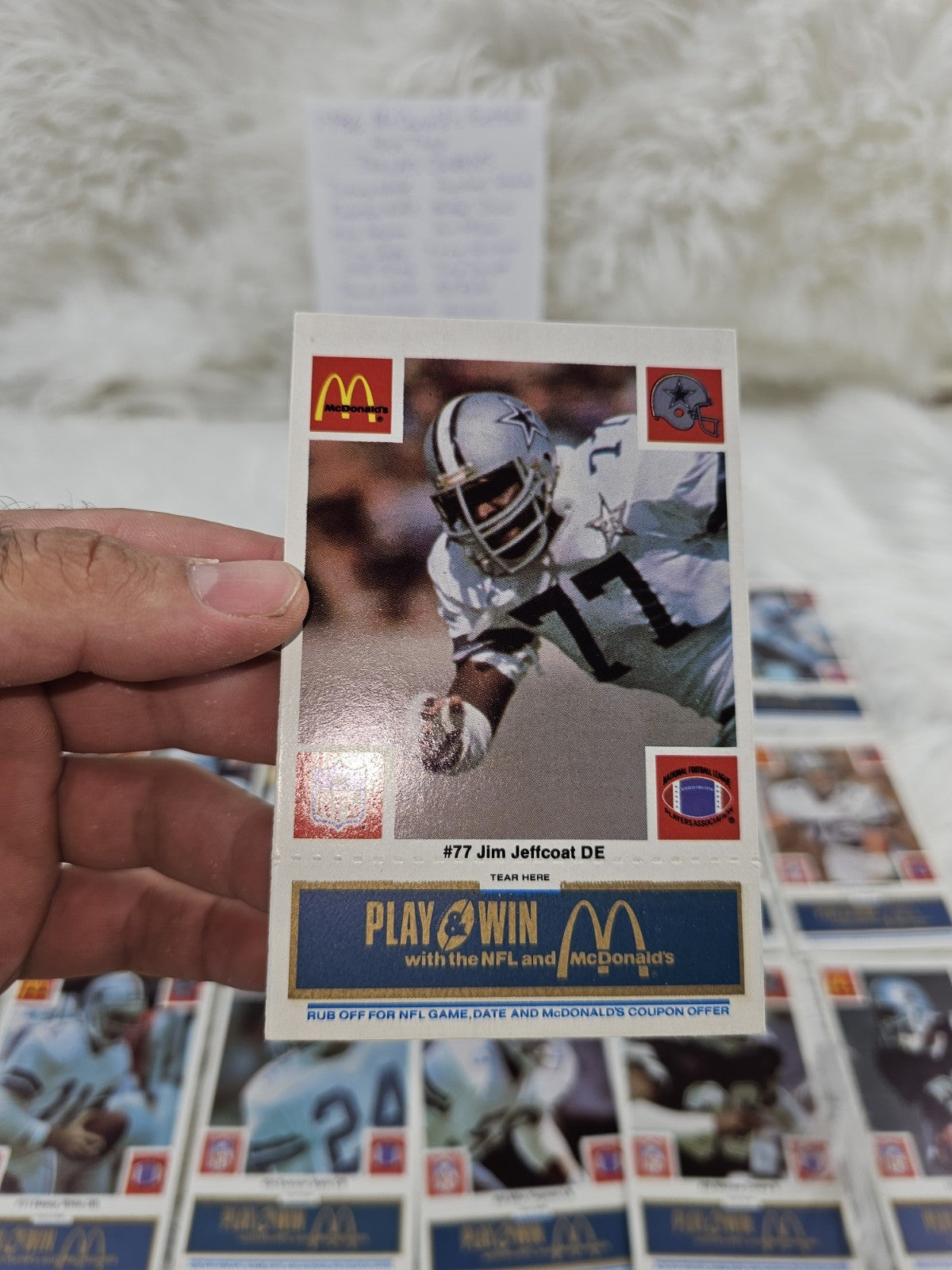 1986 - McDonald's Cards NFL Dallas Cowboys (24) Blue Tab Unscratched MINT