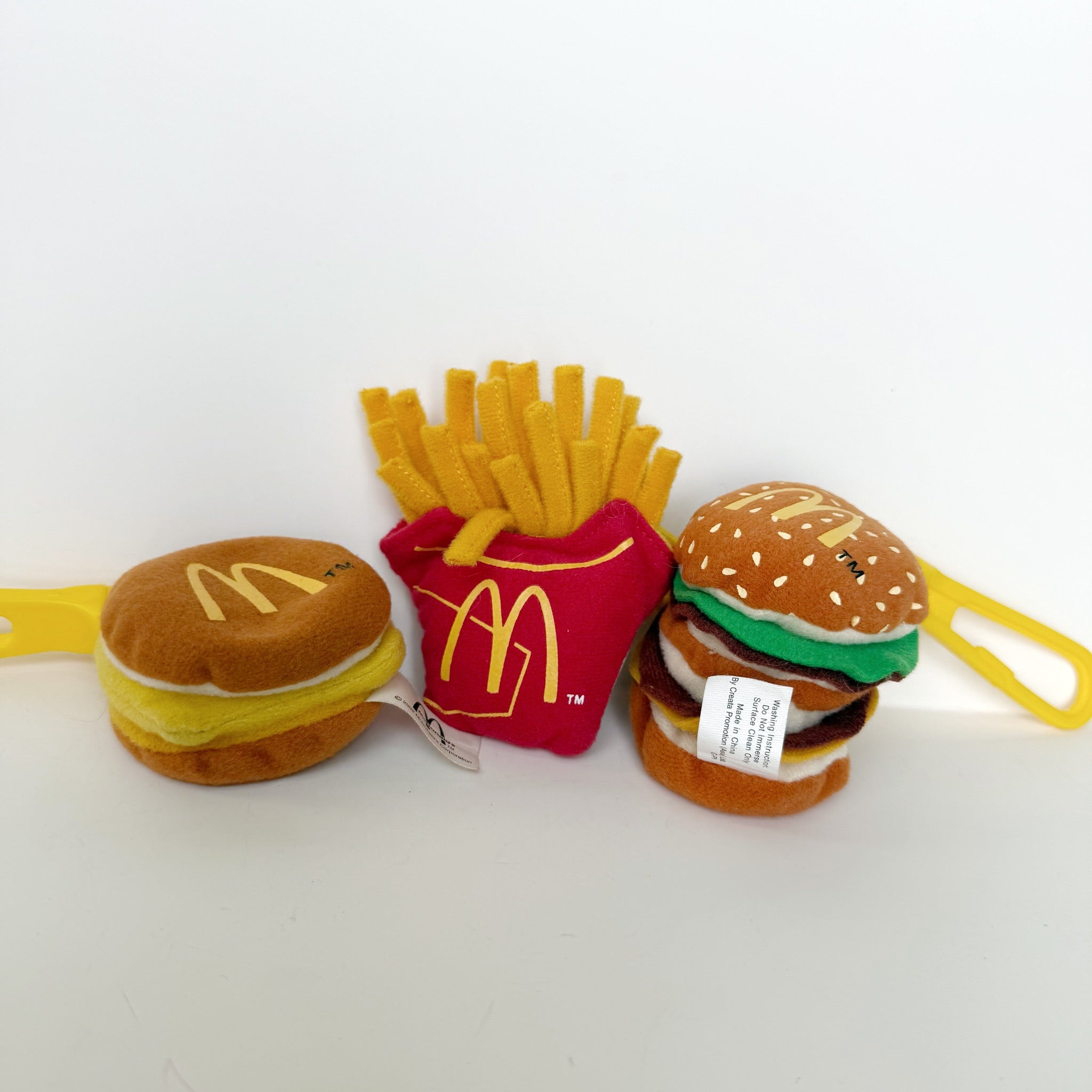 McDonald's Plush Keychains Fries Big Mac Filet-O-Fish 2002