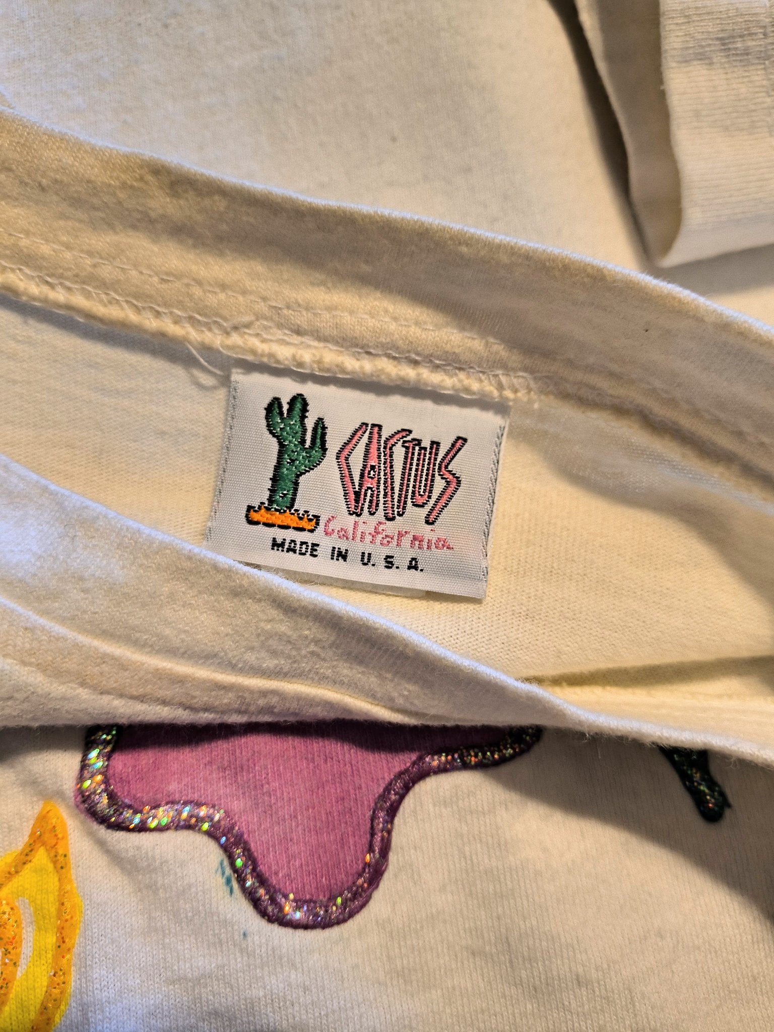 90s Puffy Cactus California Fish Crop Top