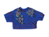 Vintage Painted Purple Flowers Crop Top