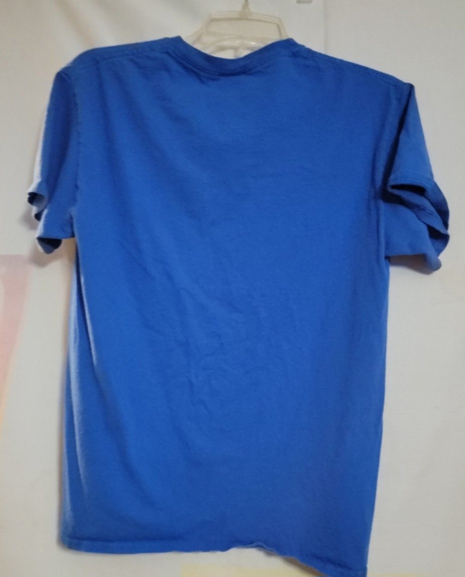Vintage Thrasher Magazine Blue Shirt Mens Size Medium Skateboarding Ripped Flame