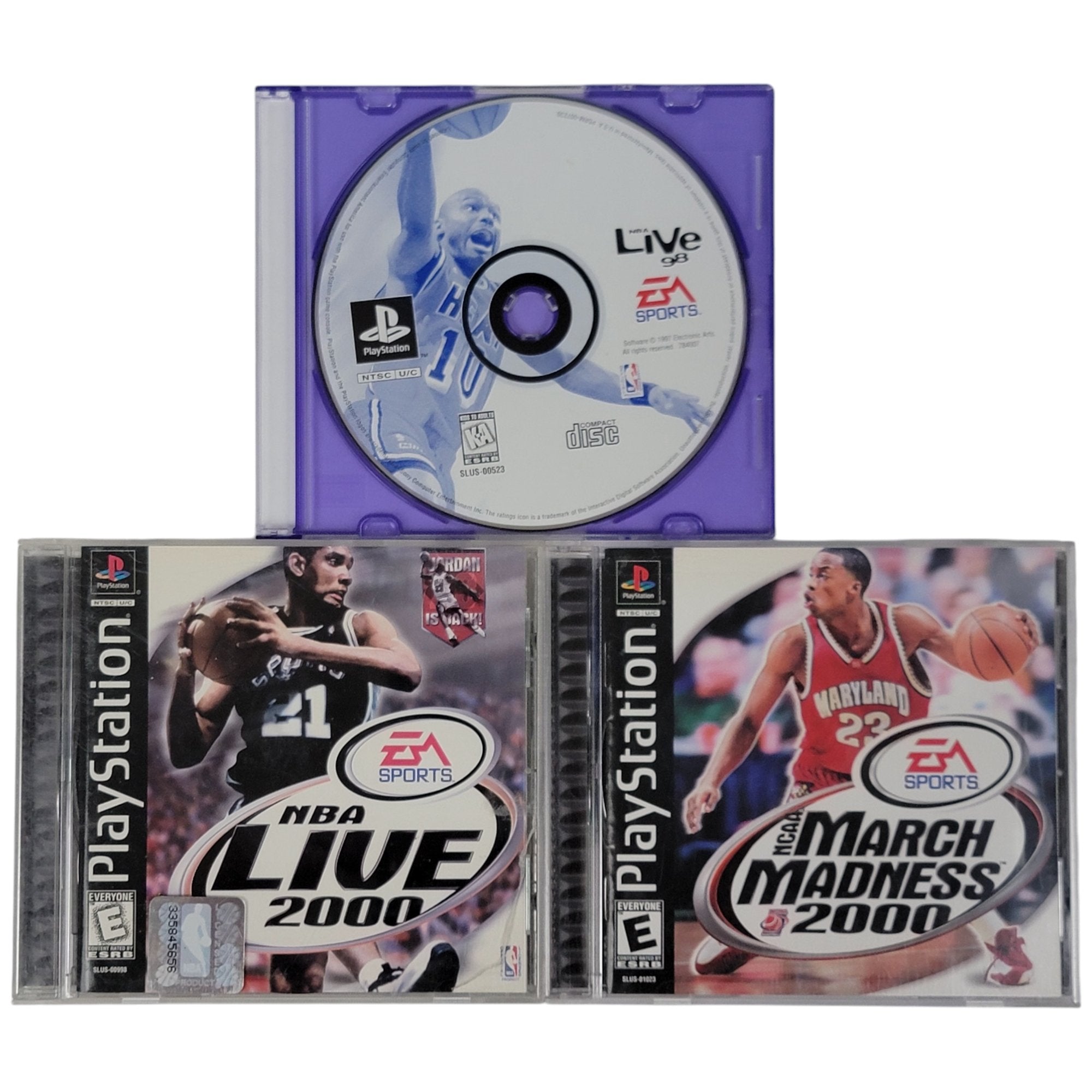 Sony Playstation Games - NBA Live 98, NBA Live 2000, & March Madness 2000 - 1