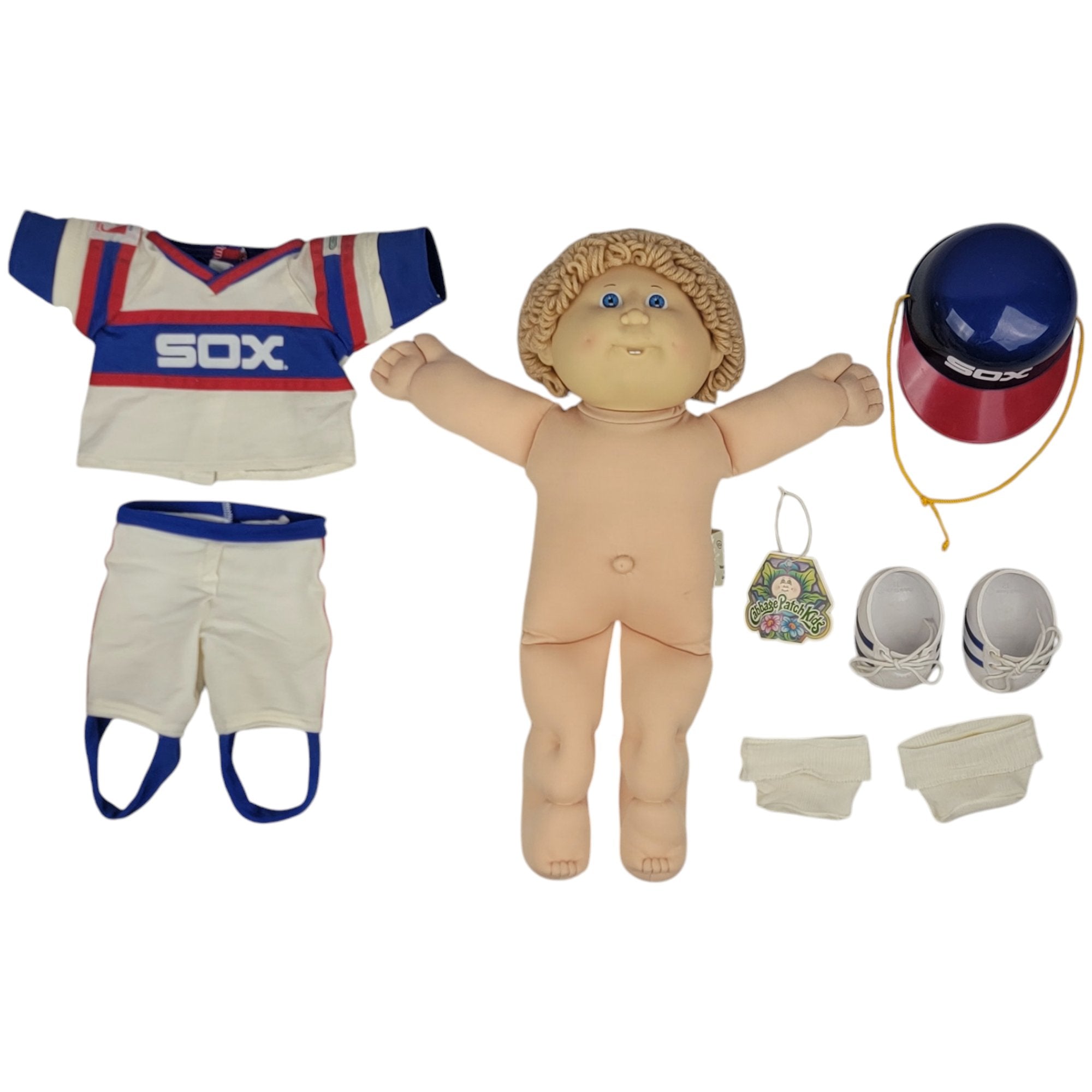 Cabbage Patch Kids MLB Chicago White Sox Blue Eyes 16" Coleco 1983 READ**** - 4