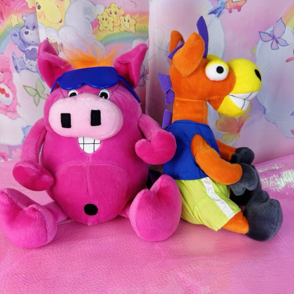 Rare Vintage Kellogg’s Eet & Ern Plush Set – Early 2000s Promo Toys
