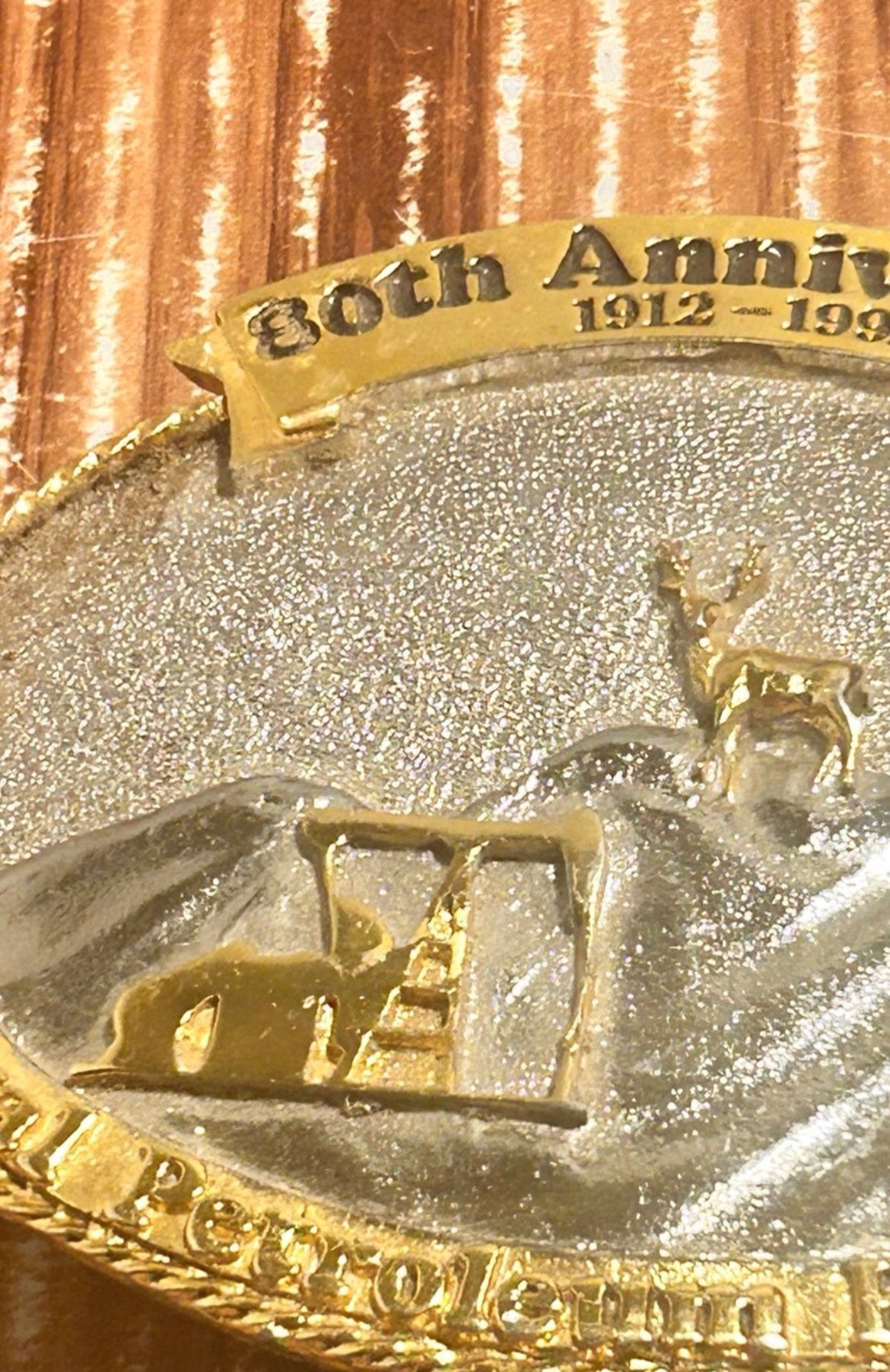 Vintage Metal  80th Anniversary Naval Petroleum Reserve No. 1 Buckle 1912-1992