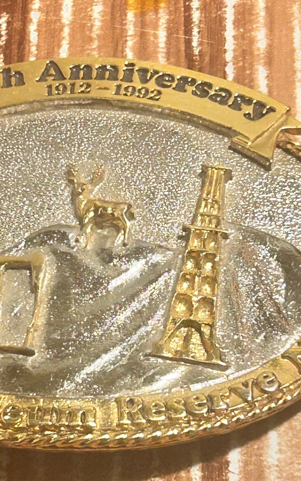 Vintage Metal  80th Anniversary Naval Petroleum Reserve No. 1 Buckle 1912-1992