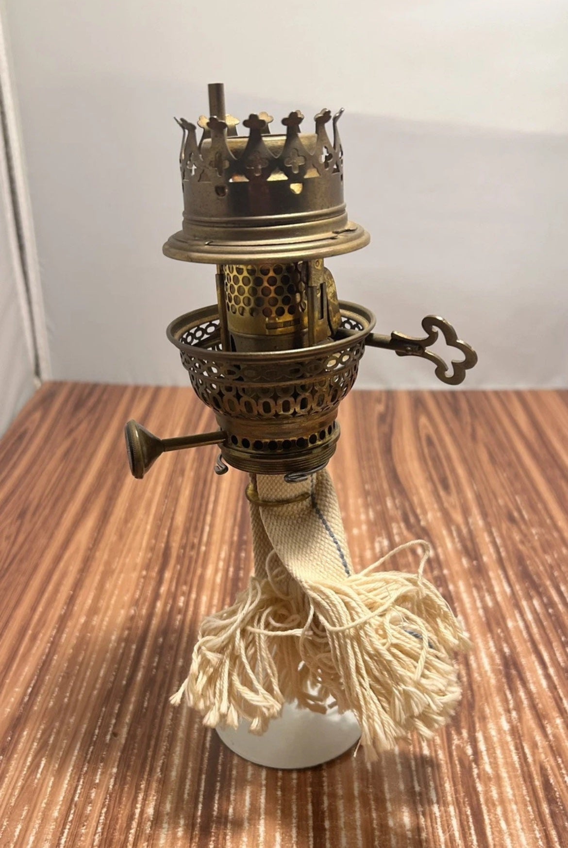 German Hasag Kronos Brass Key Lift Burner for Kerosene Oil Lamp Parts Vintage #3