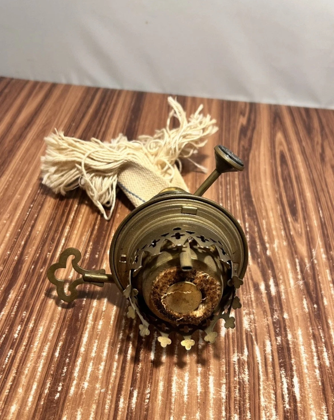 German Hasag Kronos Brass Key Lift Burner for Kerosene Oil Lamp Parts Vintage #3