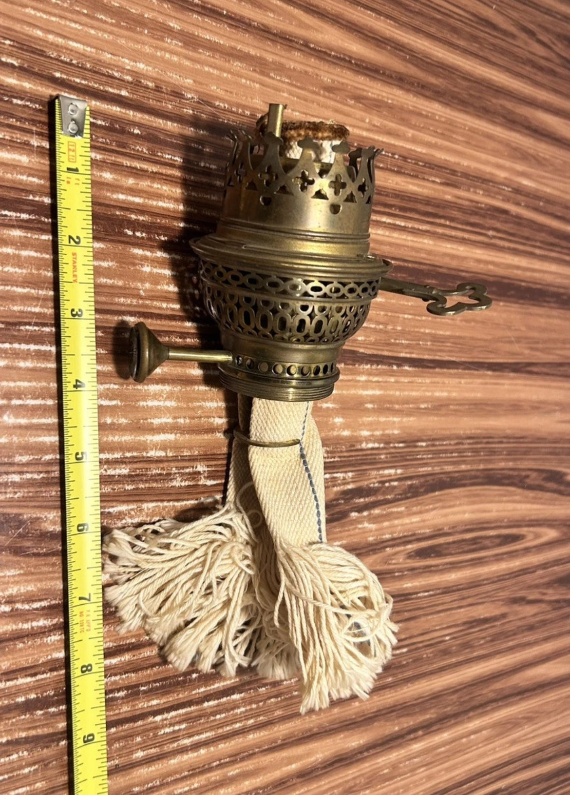 German Hasag Kronos Brass Key Lift Burner for Kerosene Oil Lamp Parts Vintage #3