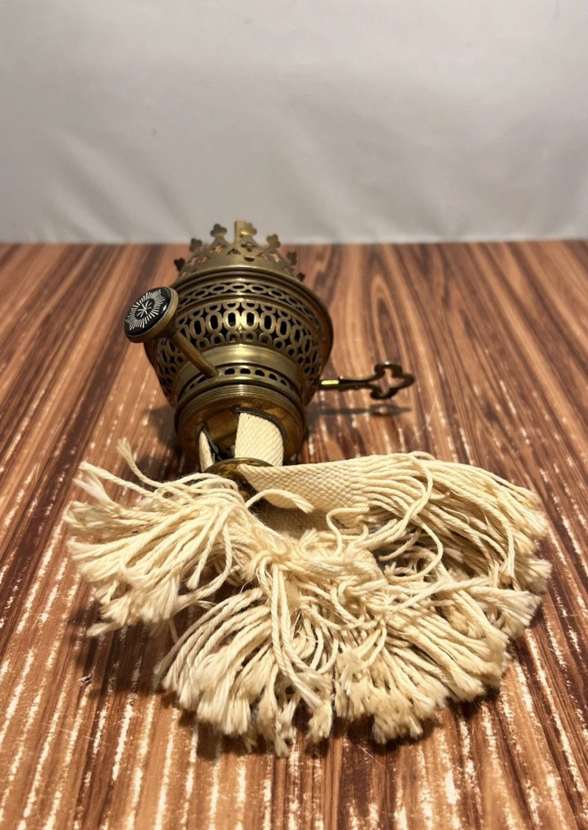 German Hasag Kronos Brass Key Lift Burner for Kerosene Oil Lamp Parts Vintage #3
