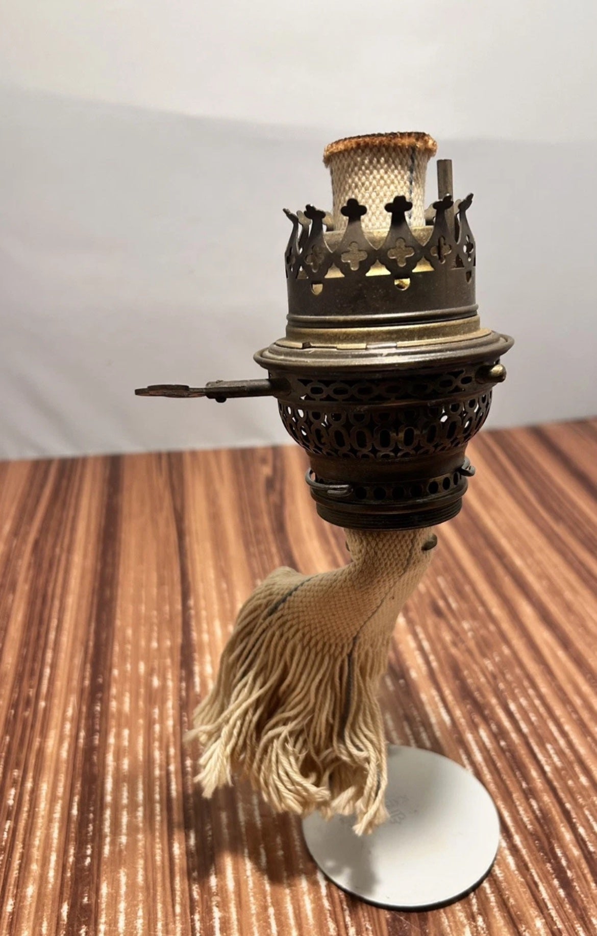 German Hasag Kronos Brass Key Lift Burner for Kerosene Oil Lamp Parts Vintage #3