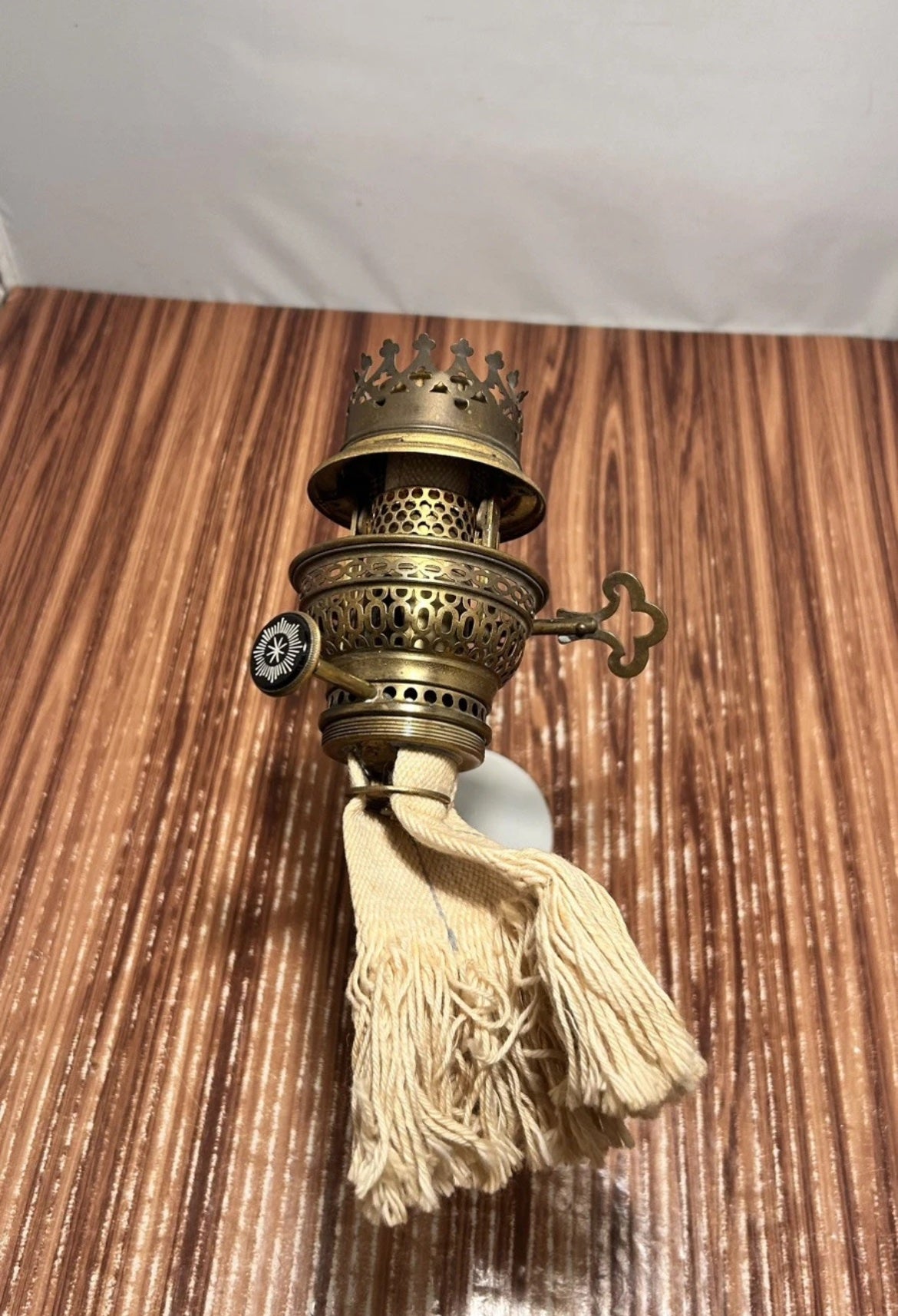 German Hasag Kronos Brass Key Lift Burner for Kerosene Oil Lamp Parts Vintage #3